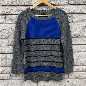 Point Zero Charcoal and Cobalt Crew Neck Sweater